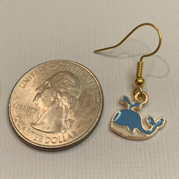 Whale Earring, Silly Animal Earring, Gift Idea, Whale Jewelry, Nautical Earring - Picture 2 of 4